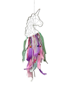 ZenN Unicorn Shape Dream Catcher White Pink Green