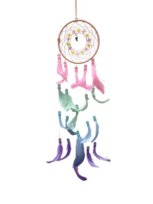 ZenN Circular Dream Catcher White Brown Orange Pink  Green PinkGreenTurquoiseBluePurple