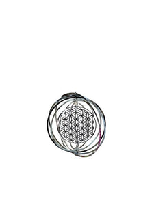 ZenN Stainless Steel Cosmo Spinner -5 " Flower Of Life Wind Chime 