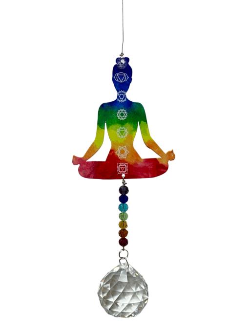 ZenN Stainless Steel Crystal Sundrop - Seven Chakra Wind Chime 