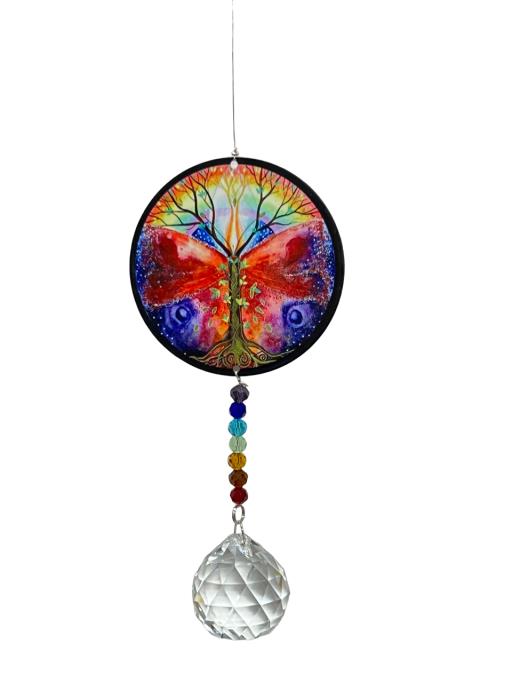 ZenN Stainless Steel Crystal Sundrop - Tree Of Life Wind Chime Multi-Colour