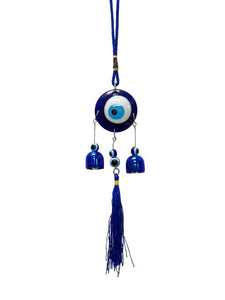 ZenN Evil Eye Round Shape Wind Chime BlueWhiteBlackSilver