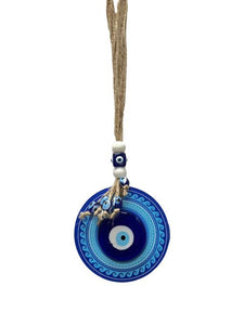 ZenN Evil Eye Wooden Wall Hanging Blue White Black Brown