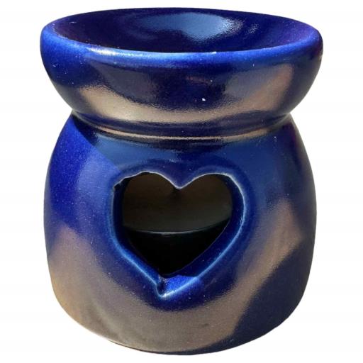 ZenN Blue Ceramic Heart Design Oil Burner/Diffuser Tealight Holder - Aromatherapy Blue