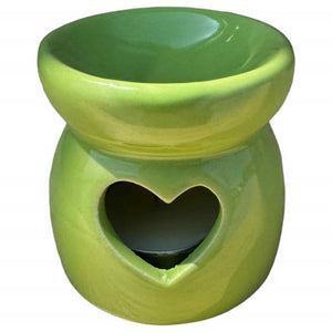 ZenN Green Ceramic Heart Design Oil Burner/Diffuser Tealight Holder - Aromatherapy Green