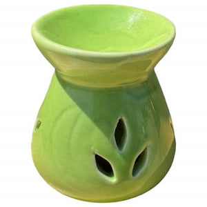 ZenN Green Ceramic Leaf Design Oil Burner/Diffuser Tealight Holder - Aromatherapy Green