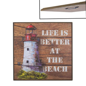 Blue Harbour Plaque Lighthouse "Life Is Better At The Beach" 