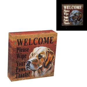 SeasonZ Plaque Puppy "Welcome Please Wipe Your Paws Thanks!" 