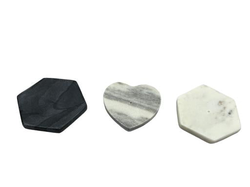 ZenN Heart Shaped & Hexagonal Incense Burner. Assorted 3 White Black White Natural Product Colour & Size May Vary