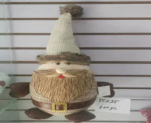 Christmas Gnome With Tall Pom-Pom Hat  White Brown 