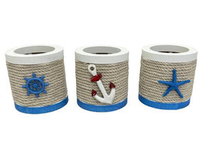 Blue Harbour Circular Storage Box With Anchor And Rope Sky Blue White