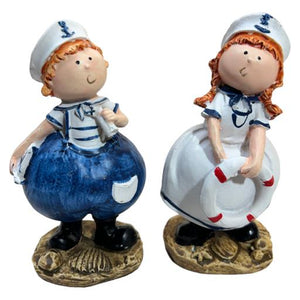 Blue Harbour Sailor Man And Woman With Life Saver Navy Blue White Red 