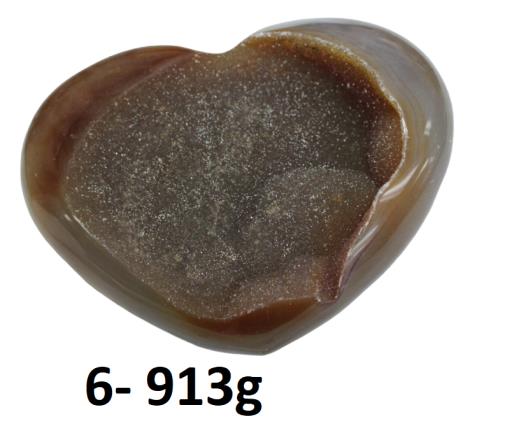 ZenN- Crystal & Gem Stone Agate Heart Extra Quality Item Weight: 0.913Kg - 913G