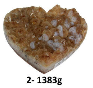 ZenN- Crystal & Gem Stone Citrine Heart Extra Quality Item Weight: 1.383Kg - 1383G