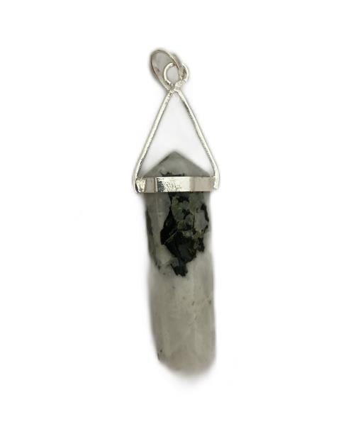 ZenN- Crystal & Gem Stone White Rainbow Double Terminated Pendant 