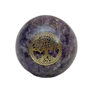 ZenN- Crystal & Gem Stone Amethyst  Orogne Sphere Tree Of Life Approx.200G 