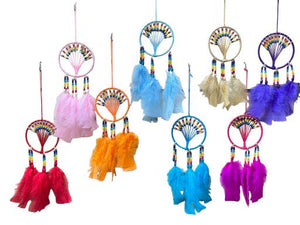 ZenN Circular Mixed Colours Dream Catcher RedSilverPinkOrangeYellowBluePurple